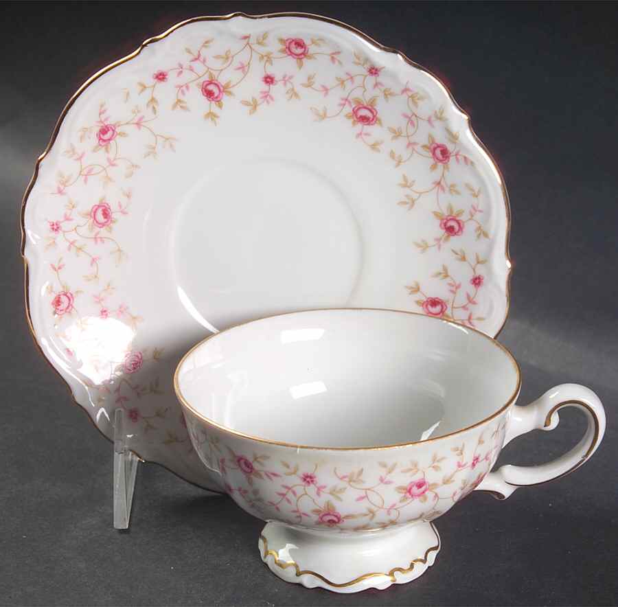 Lady Claire Footed Cup & Saucer Set by Mitterteich-1