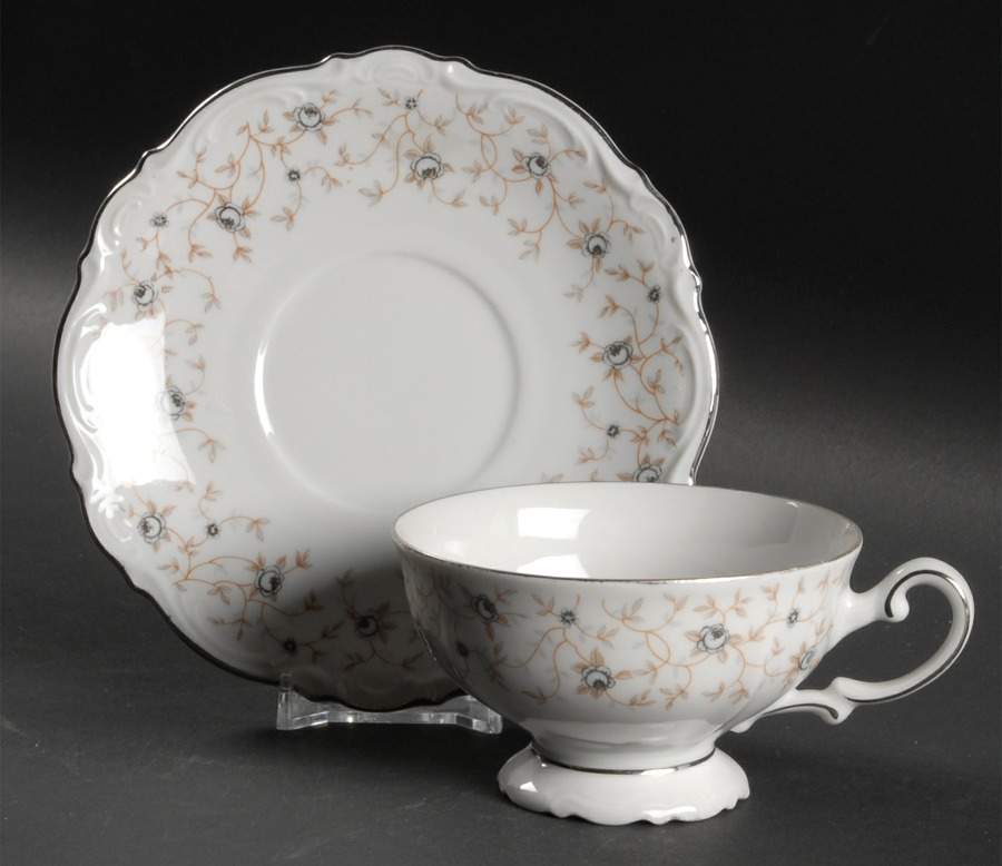 Lady Linda Footed Cup & Saucer Set by Mitterteich-1