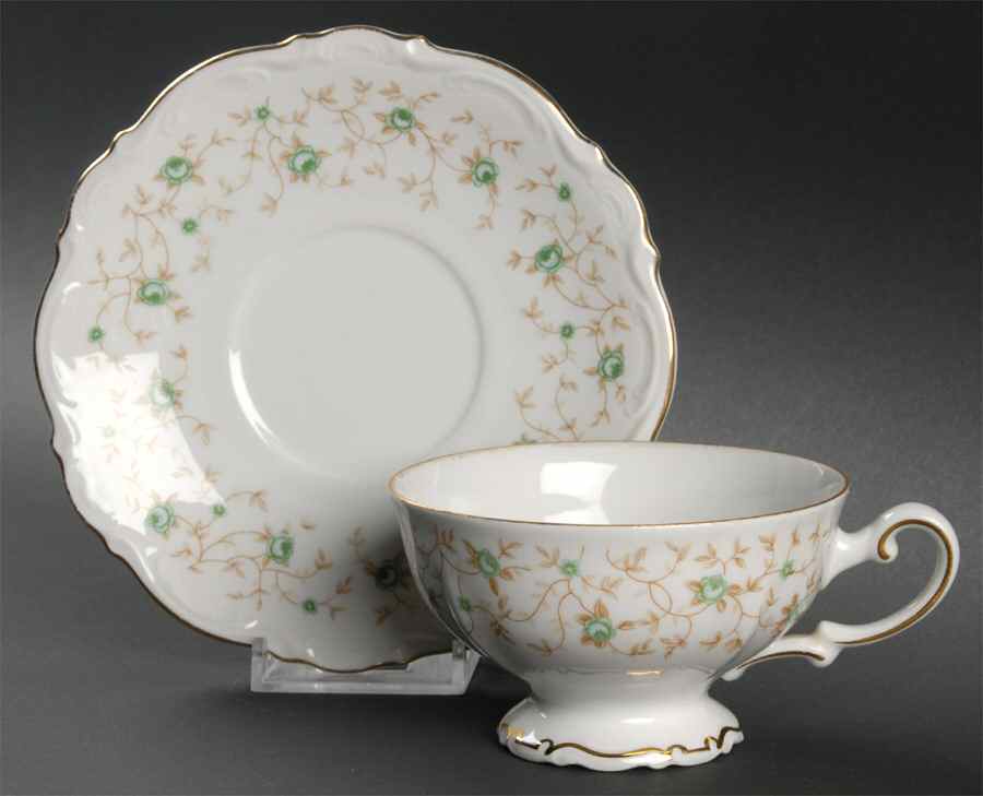 Lady Patricia Footed Cup & Saucer Set by Mitterteich-1