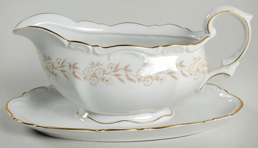 Lisa Royale Gravy Boat with Attached Underplate by Mitterteich-1