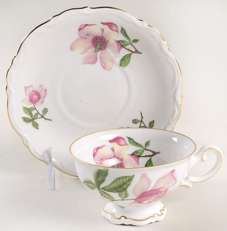 Magnolia Footed Cup & Saucer Set by Mitterteich-1