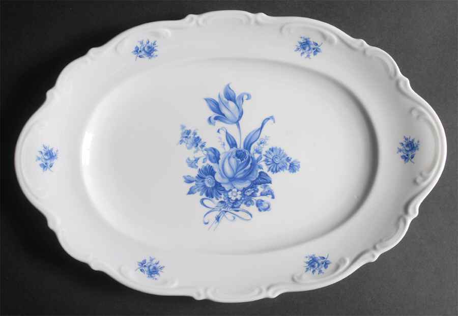 Meissen Blue 15" Oval Serving Platter by Mitterteich-1