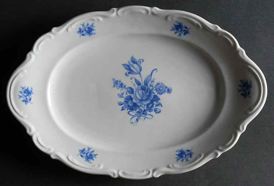 Meissen Blue 12" Oval Serving Platter by Mitterteich-1