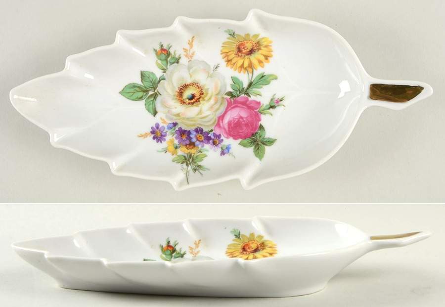 Meissen Floral 9" Leaf Dish by Mitterteich-1