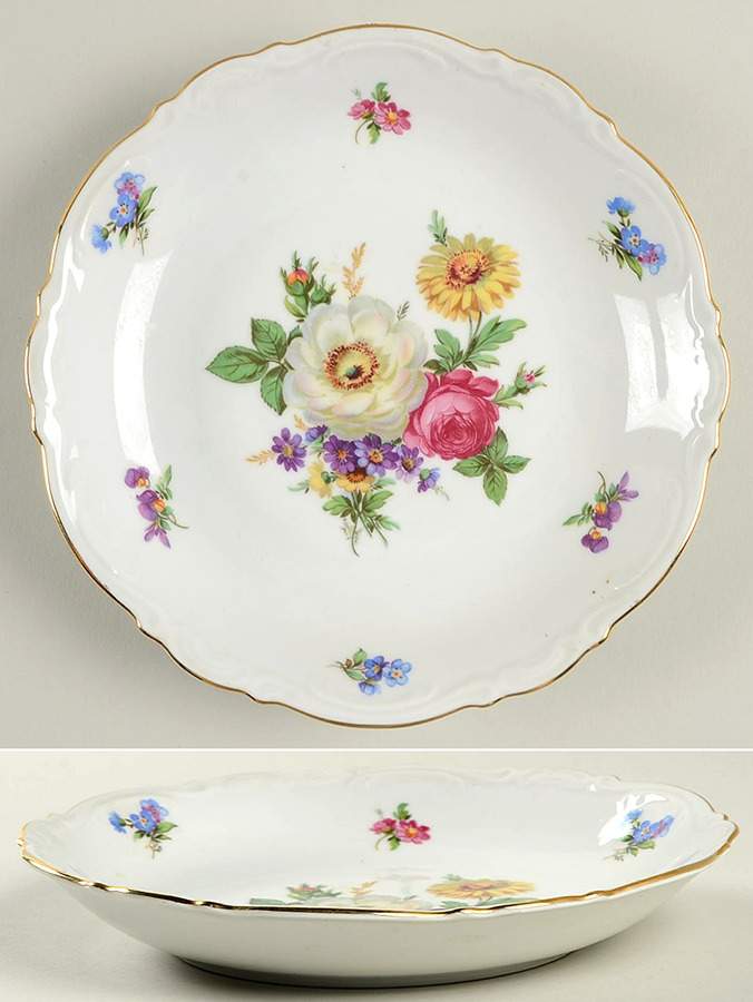 Meissen Floral Coupe Soup Bowl by Mitterteich-1