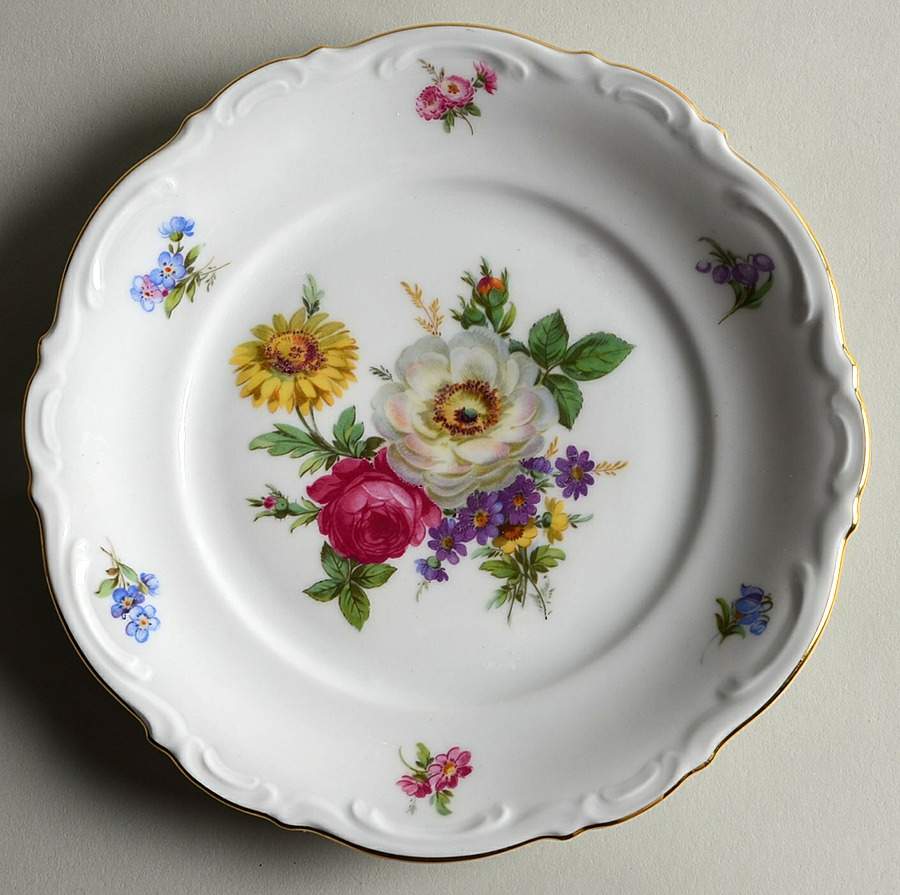 Meissen Floral Salad Plate by Mitterteich-1