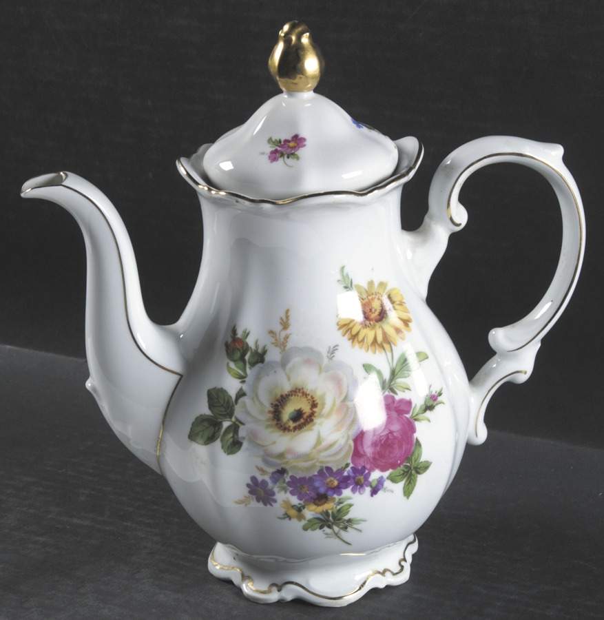 Meissen Floral Coffee Pot & Lid by Mitterteich-1