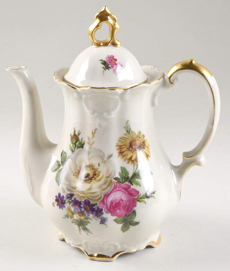 Meissen Floral Small Coffee Pot & Lid by Mitterteich-1