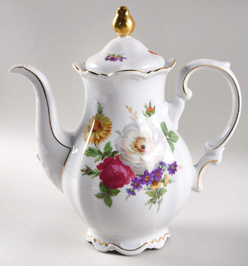 Meissen Floral Coffee Pot & Lid by Mitterteich-1