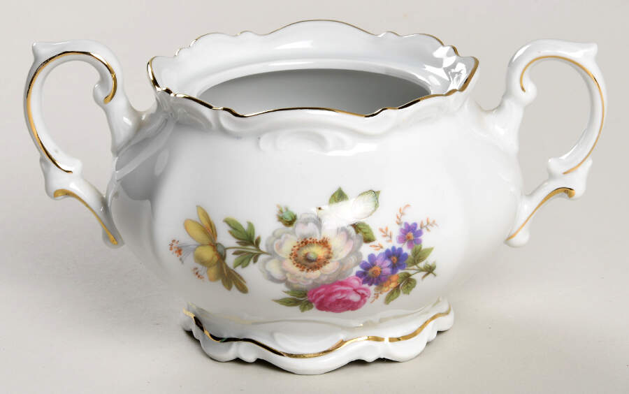 Meissen Floral Sugar Bowl No Lid by Mitterteich-1