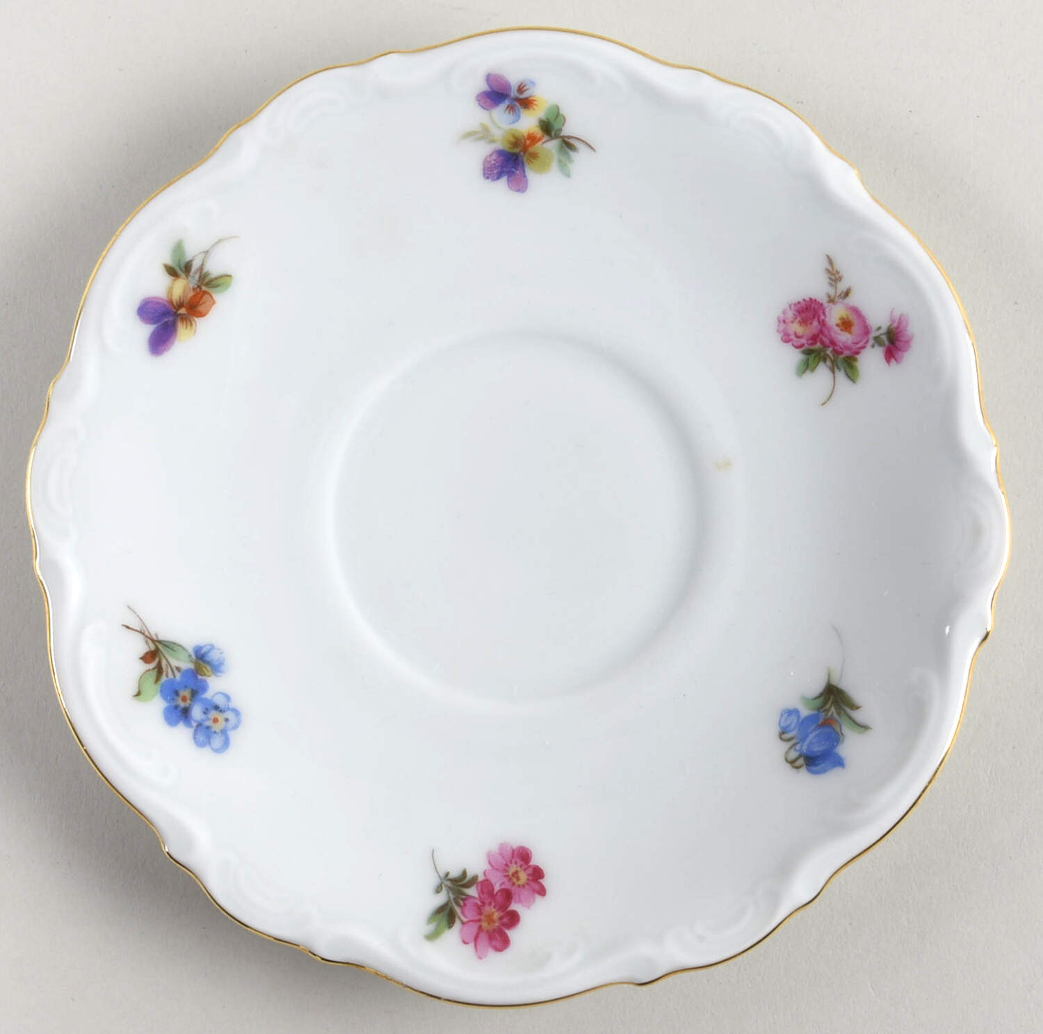 Meissen Floral Saucer for Footed Cup by Mitterteich-1