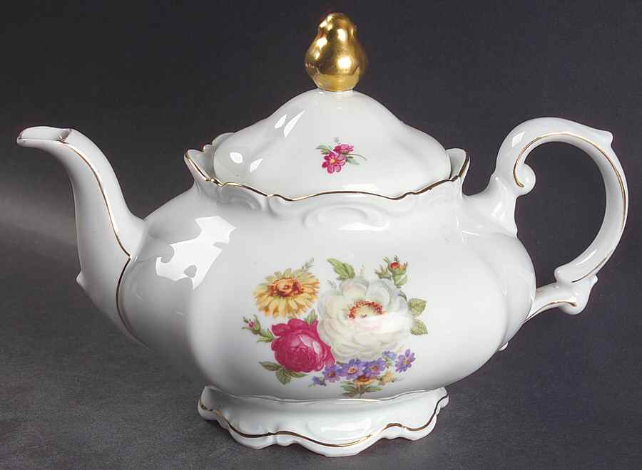 Meissen Floral Teapot & Lid by Mitterteich-1
