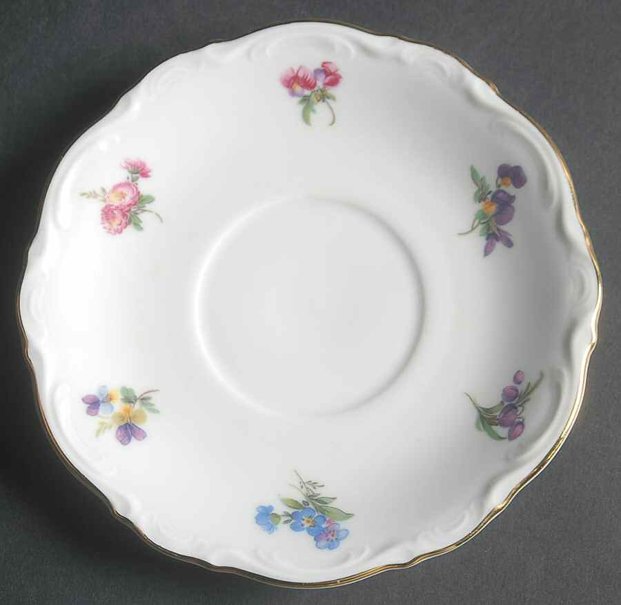 Meissen Floral Saucer for Footed Cup by Mitterteich-1