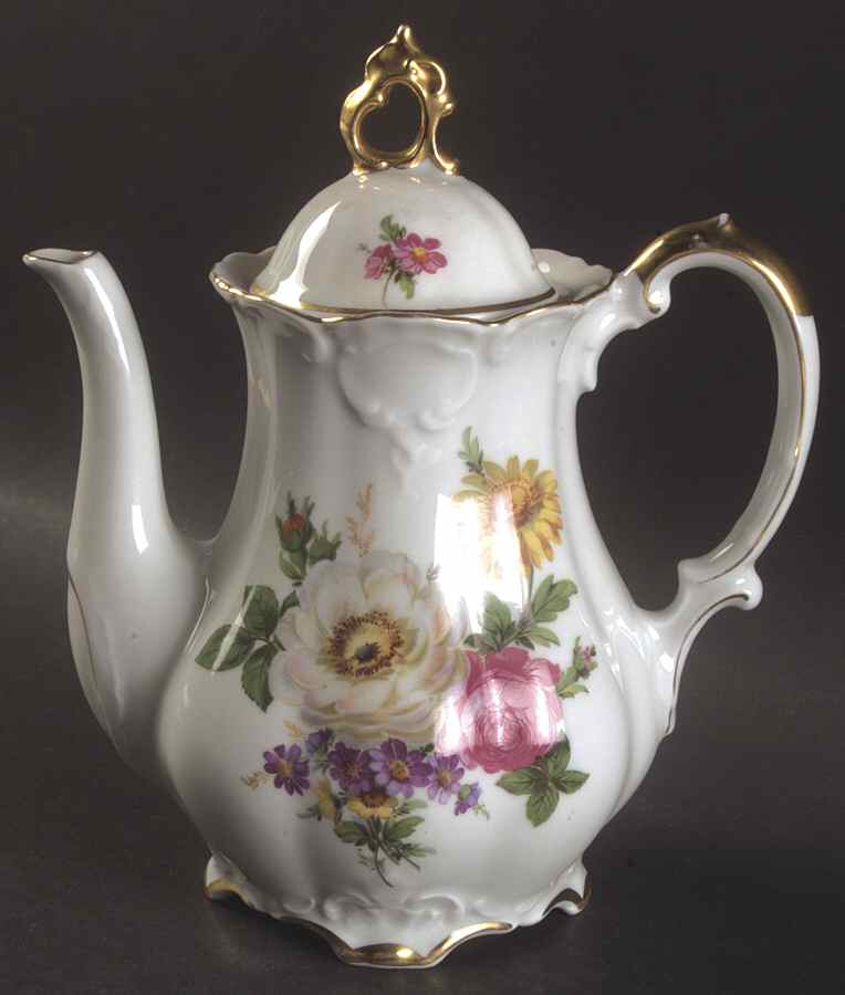 Meissen Floral Small Coffee Pot & Lid by Mitterteich-1