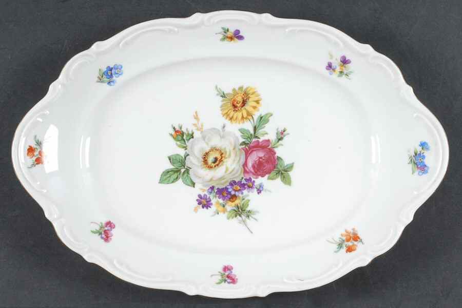 Meissen Floral 12" Oval Serving Platter by Mitterteich-1