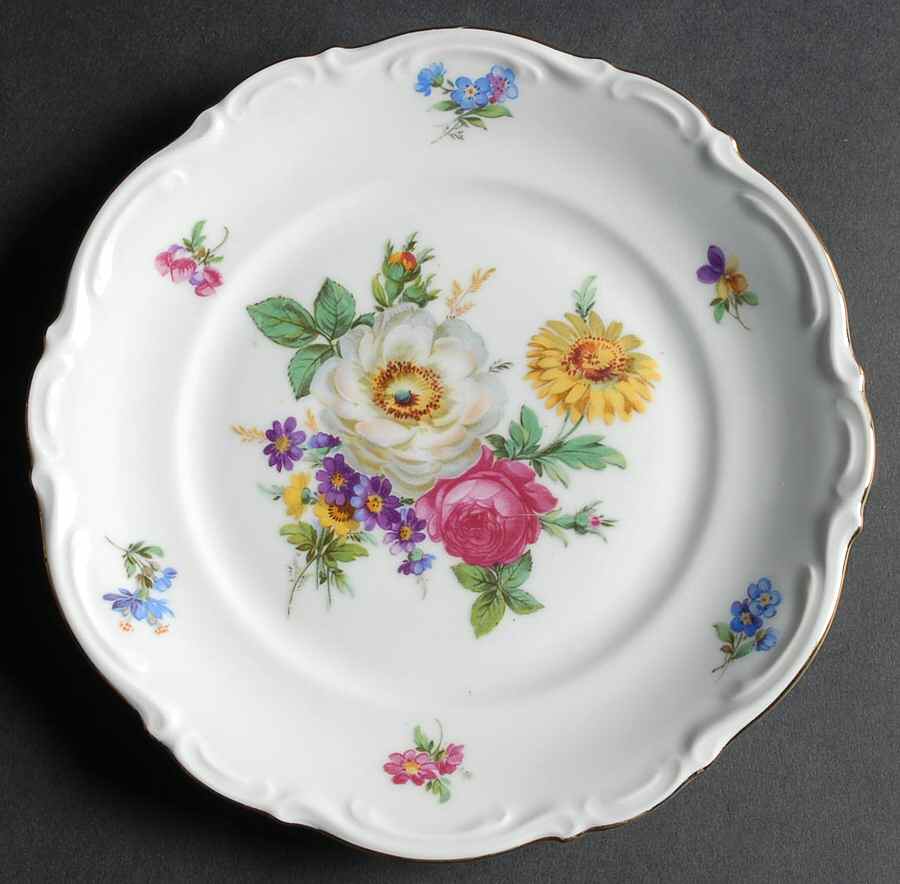 Meissen Floral Salad Plate by Mitterteich-1