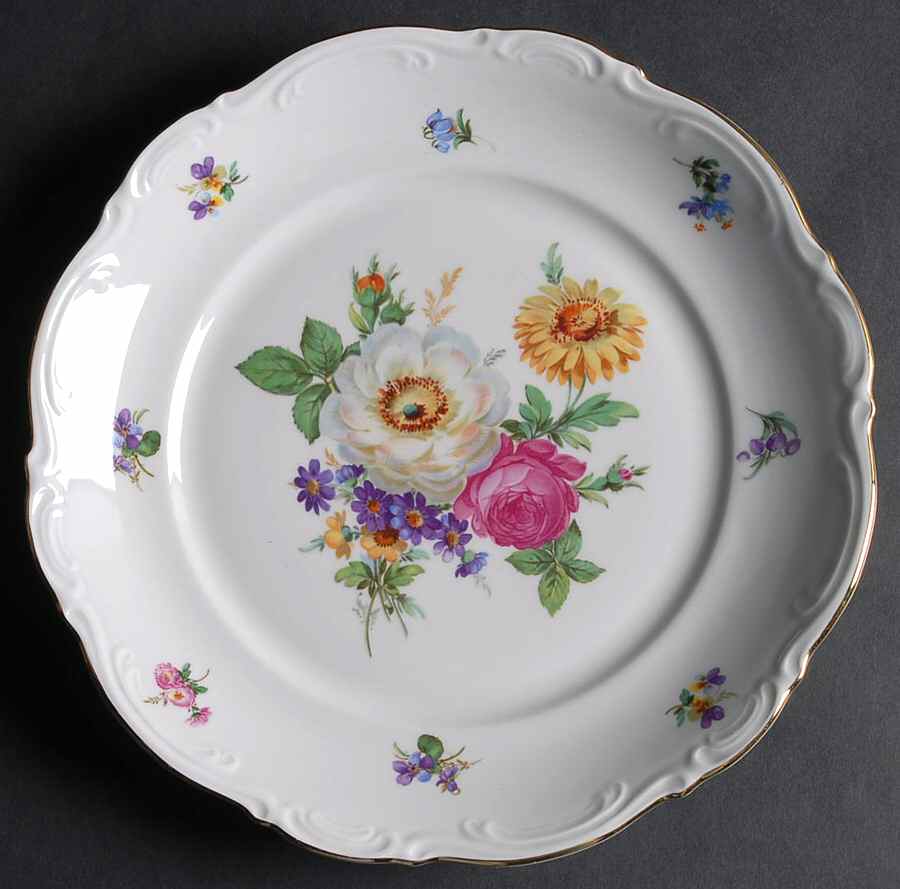 Meissen Floral Dinner Plate by Mitterteich-1