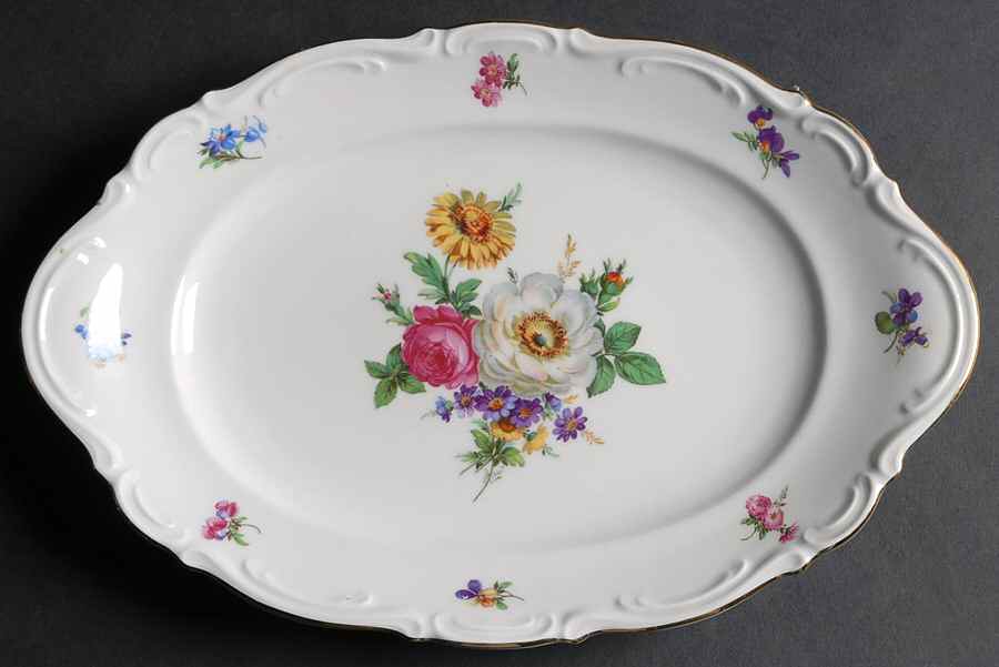 Meissen Floral 12" Oval Serving Platter by Mitterteich-1