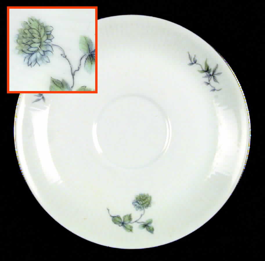 Green Ming (Platinum Trim) Saucer by Mitterteich-1