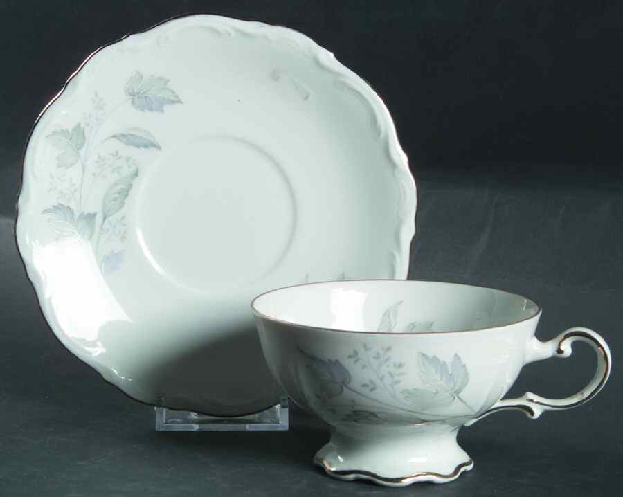 Monika (Gold Trim) Footed Cup & Saucer Set by Mitterteich-1