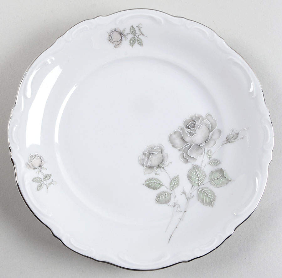 Mystic Rose (Platinum Trim) Salad Plate by Mitterteich-1