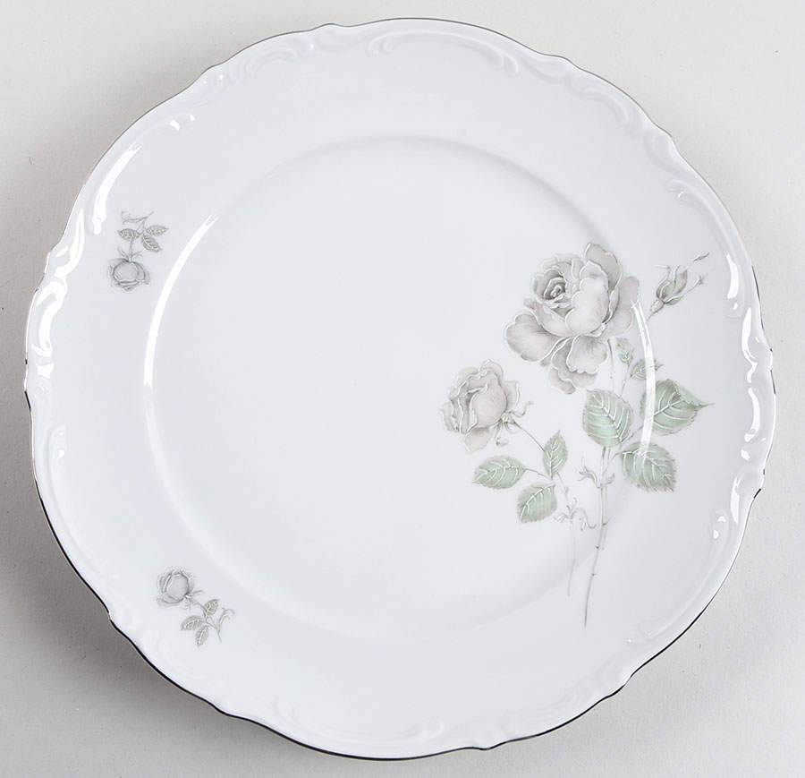 Mystic Rose (Platinum Trim) Dinner Plate by Mitterteich-1