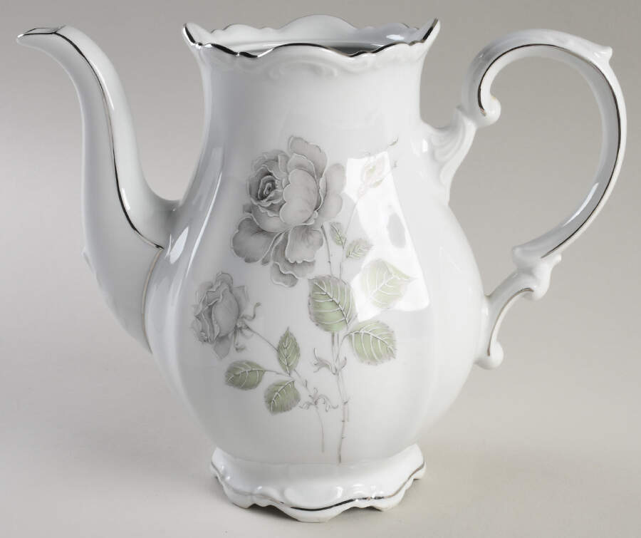 Mystic Rose (Platinum Trim) Coffee Pot No Lid by Mitterteich-1