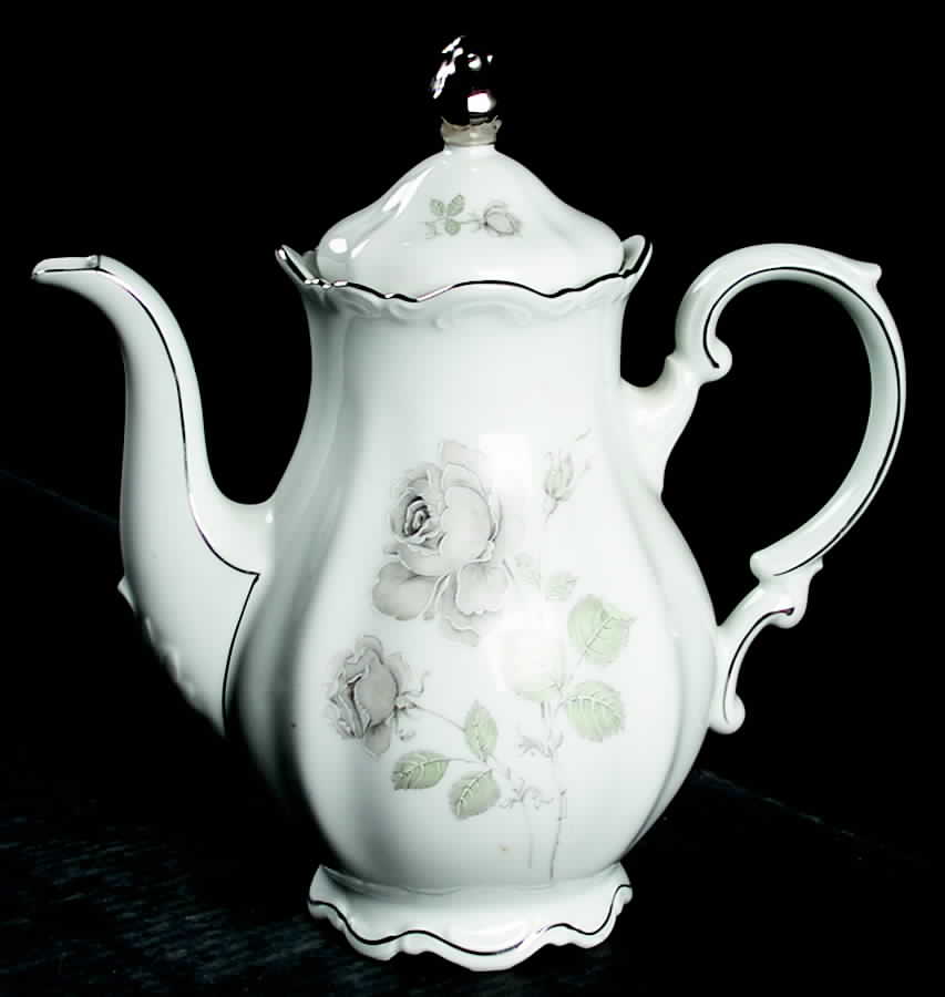 Mystic Rose (Platinum Trim) Coffee Pot & Lid by Mitterteich-1