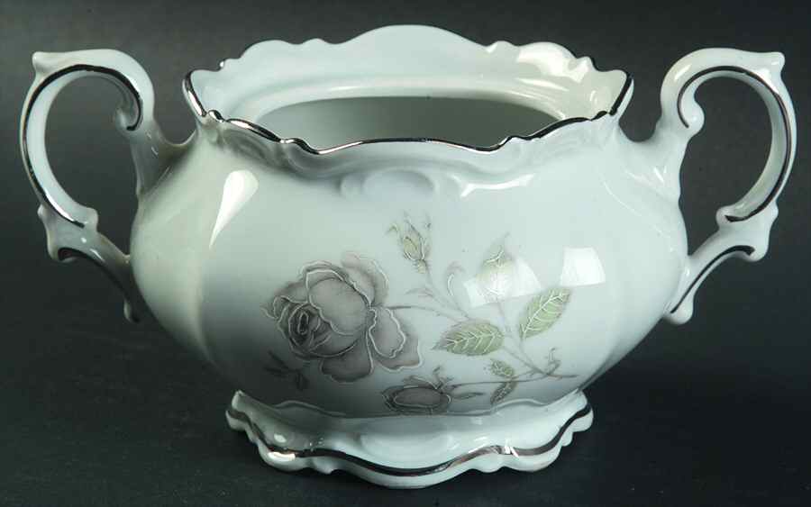 Mystic Rose (Platinum Trim) Sugar Bowl No Lid by Mitterteich-1
