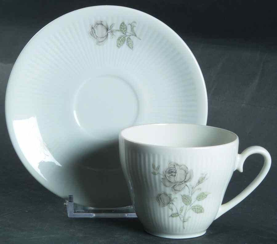 Mystic Rose (No Trim) Flat Demitasse Cup & Saucer Set by Mitterteich-1