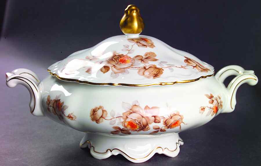 Norway Rose Round Covered Vegetable by Mitterteich-1