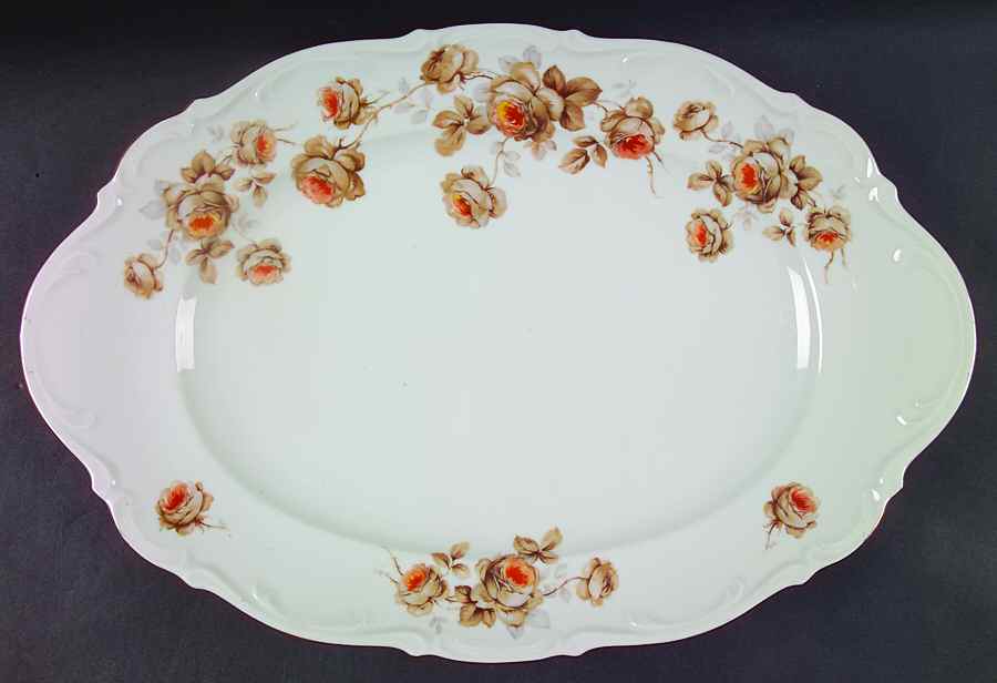 Norway Rose 16" Oval Serving Platter by Mitterteich-1
