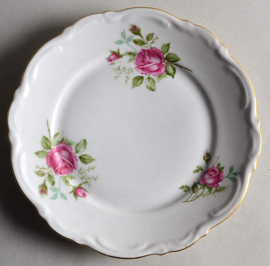 Old Dresden Rose Bread & Butter Plate by Mitterteich-1
