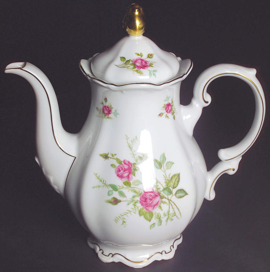 Old Dresden Rose Coffee Pot & Lid by Mitterteich-1