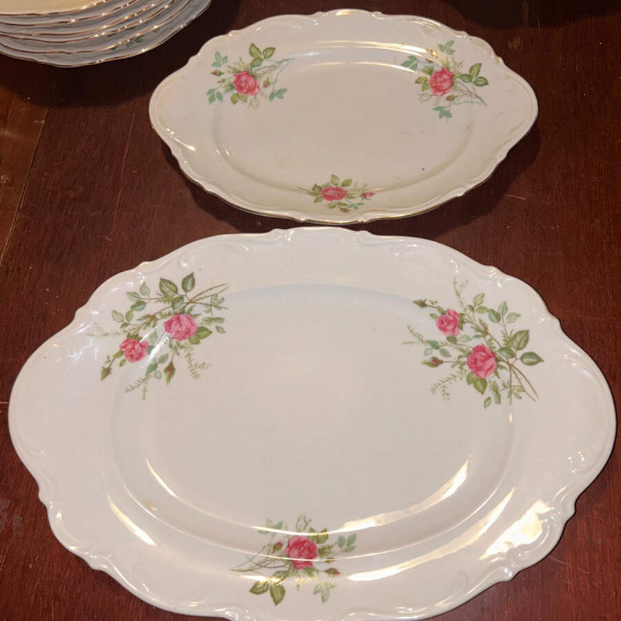 Old Dresden Rose 10" Oval Serving Platter by Mitterteich-1