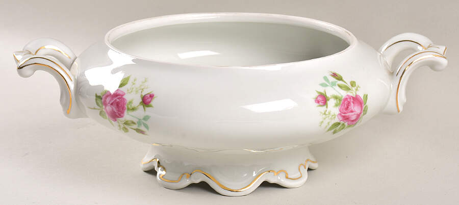 Old Dresden Rose Round Vegetable No Lid by Mitterteich-1