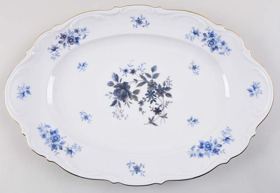 Rhapsody In Blue 14" Oval Serving Platter by Mitterteich-1