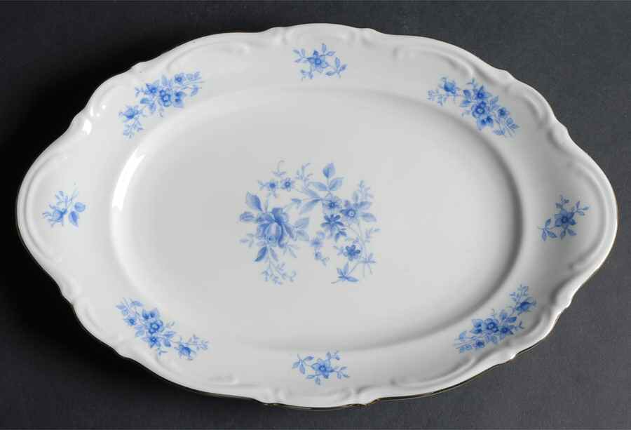 Rhapsody In Blue 12" Oval Serving Platter by Mitterteich-1