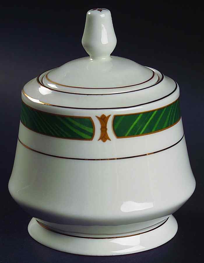 Malachite Sugar Bowl & Lid by Sango-1