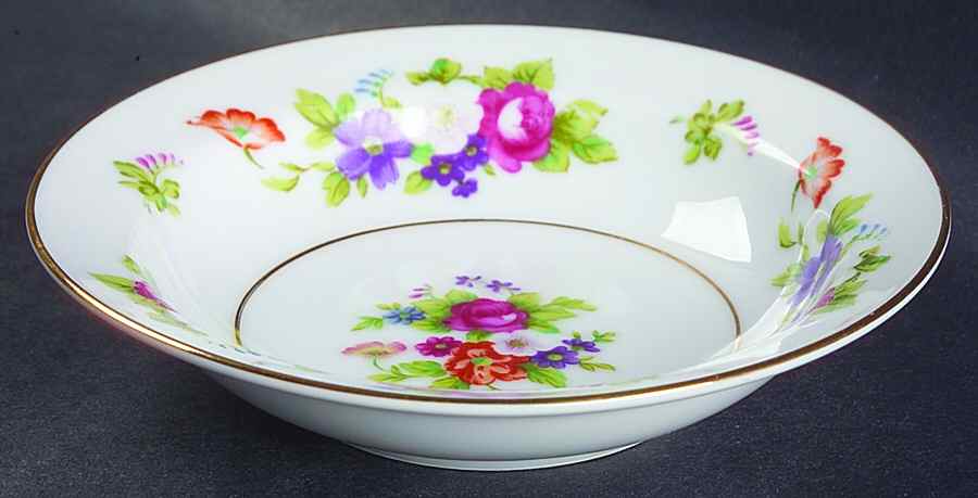 Dresden Rose Rim Fruit/Dessert (Sauce) Bowl by Mikuni-1