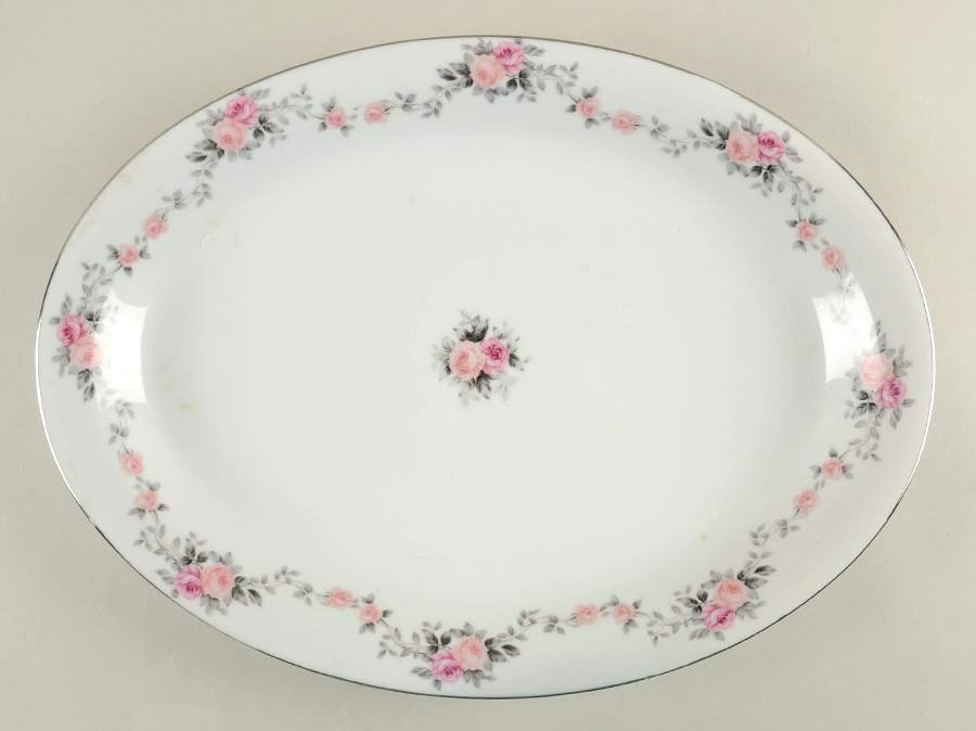 Rosemaiden 16" Oval Serving Platter by Mikuni-1