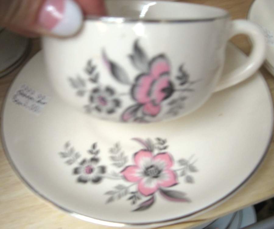 Queen Anne (USA) Flat Cup & Saucer Set by Mount Clemens-1