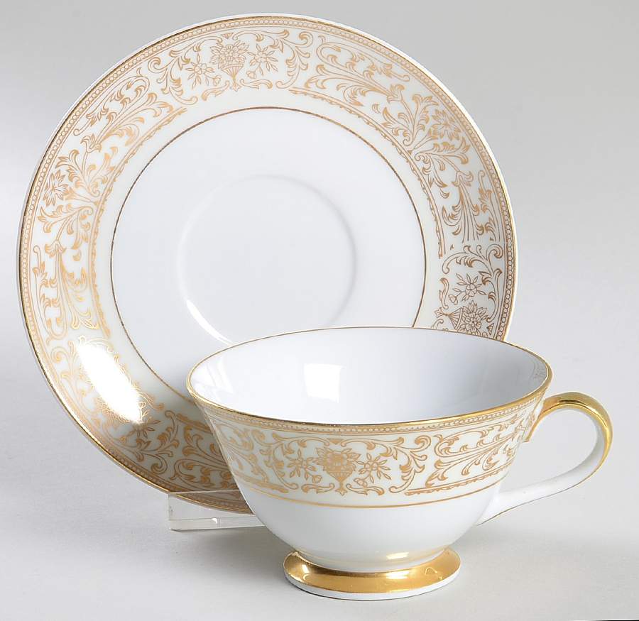 Elegance Footed Cup & Saucer Set by Modern China & Table Institute-1