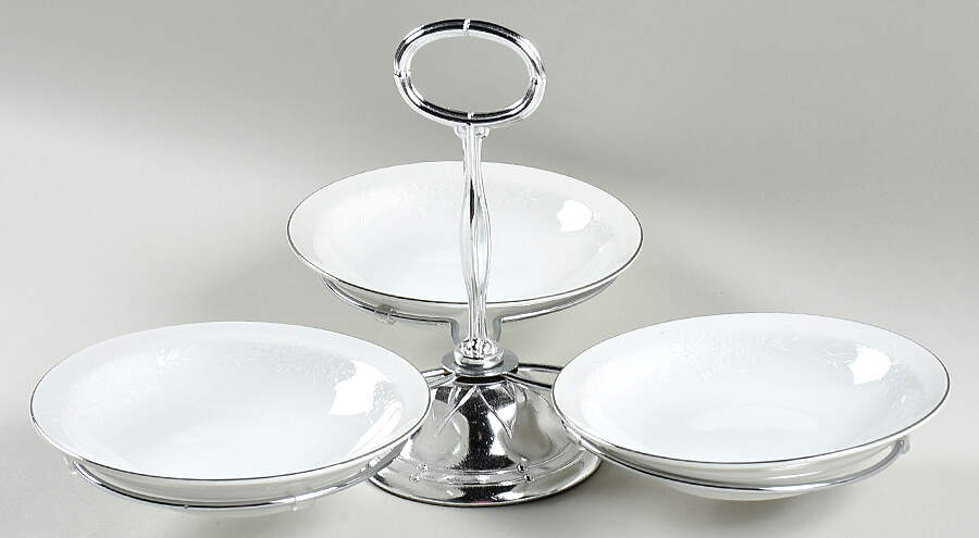 Enchantment 7" x 12" 3-Part Relish & Metal Stand (FR) HC by Modern China & Table Institute-1