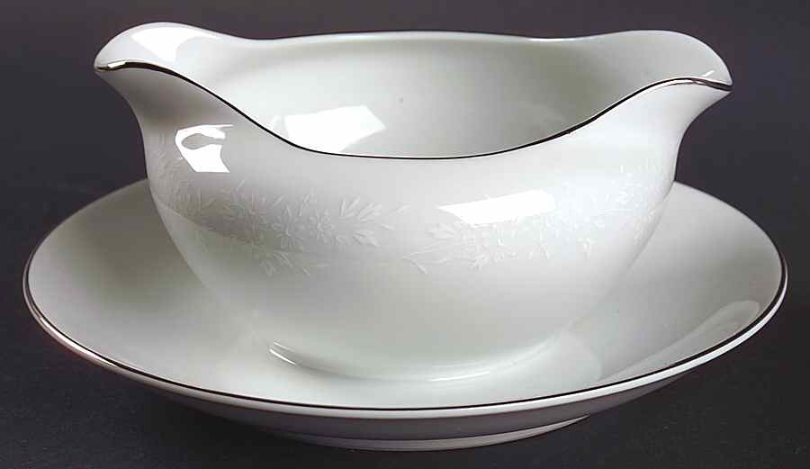 Enchantment Gravy Boat with Attached Underplate by Modern China & Table Institute-1