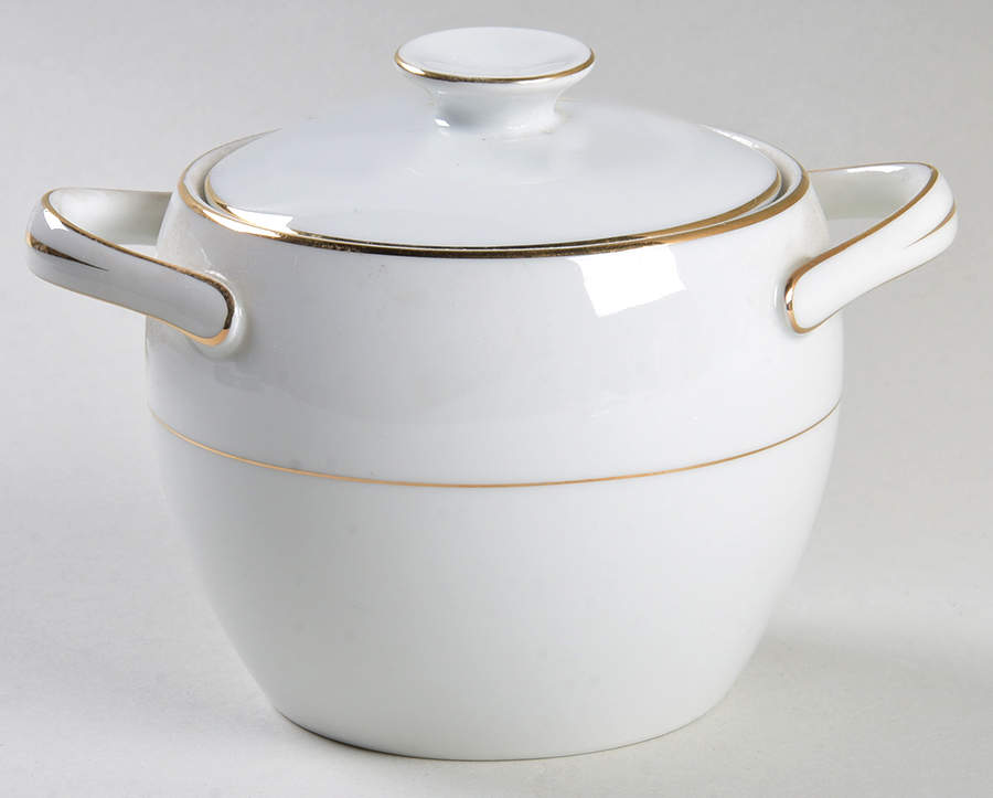 Golden Wedding Day (Smooth) Sugar Bowl & Lid by Modern China & Table Institute-1