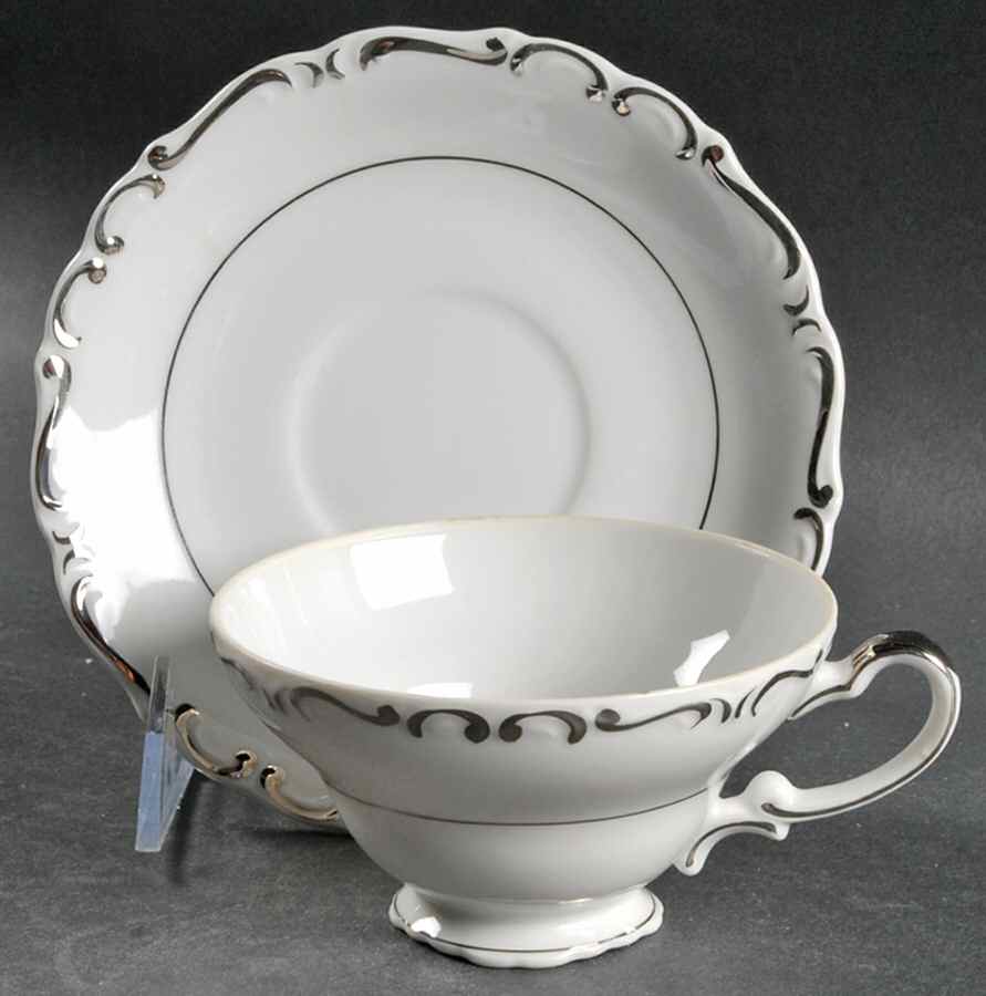 Heirloom Footed Cup & Saucer Set by Modern China & Table Institute-1