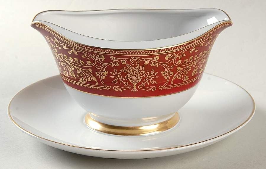 Prince George Gravy Boat with Attached Underplate by Modern China & Table Institute-1