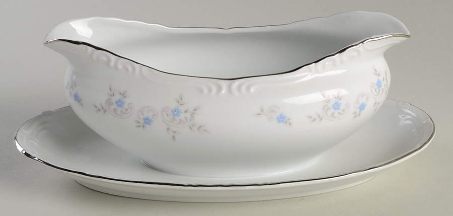 Springtime Gravy Boat with Attached Underplate by Modern China & Table Institute-1