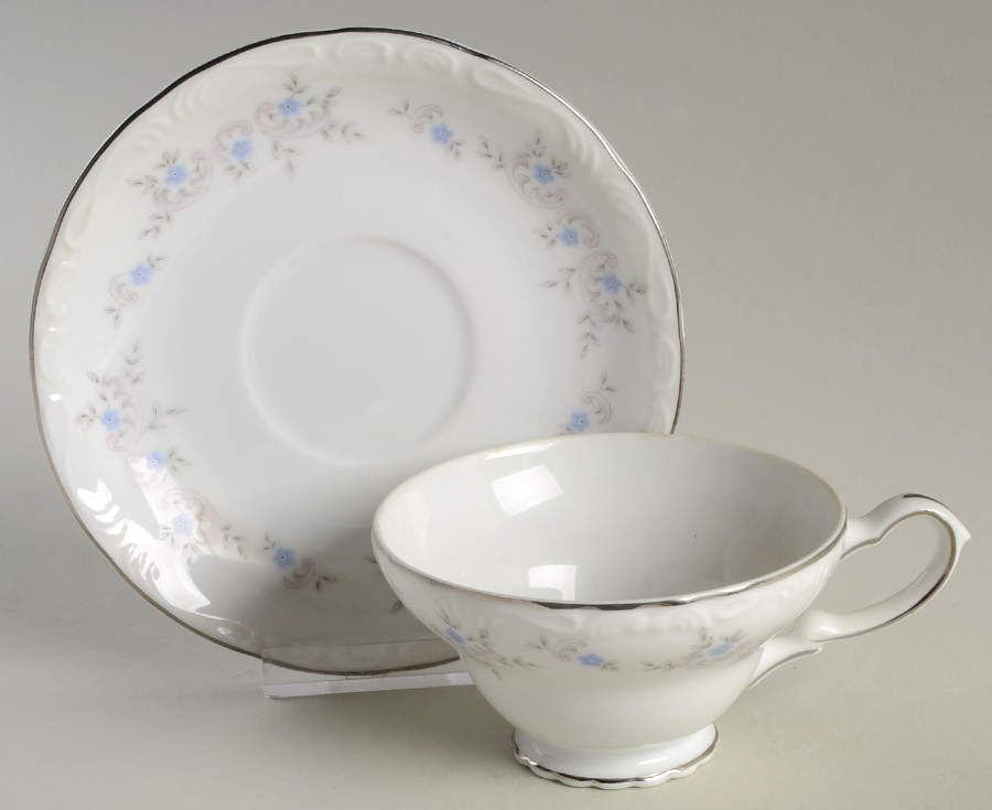 Springtime Footed Cup & Saucer Set by Modern China & Table Institute-1